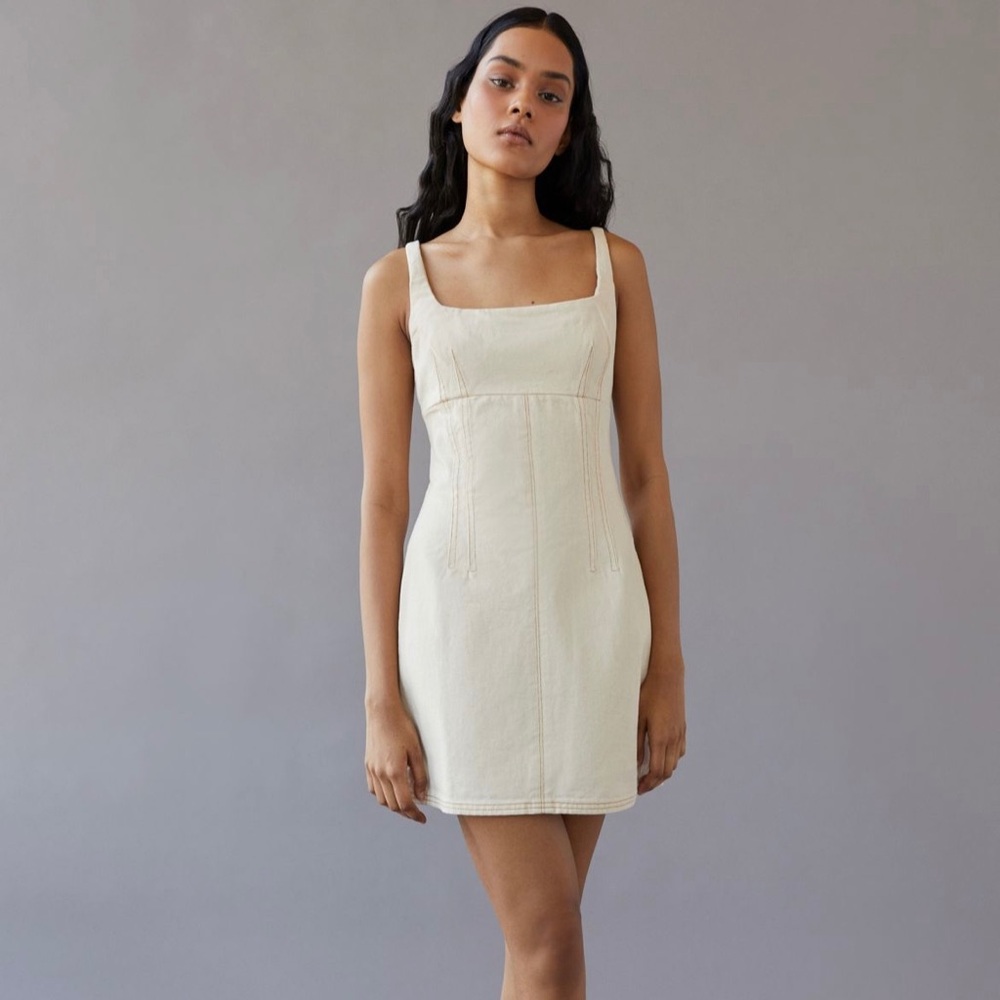 BDG Sadie Denim Seamed Mini Dress
